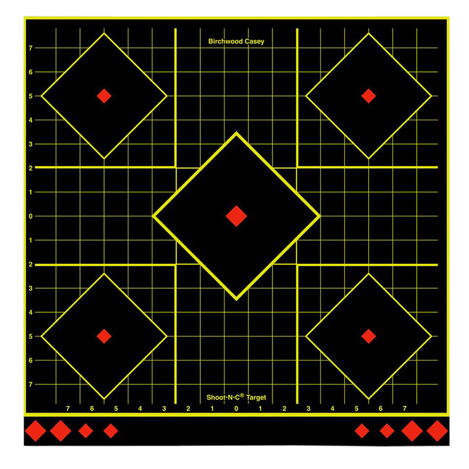 Birchwood Casey 34175 Shoot-N-C Reactive Target Self-Adhesive Paper Multi Color 17.75" 5-Diamond 5 Pack