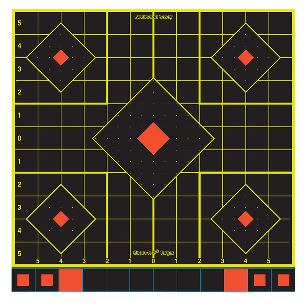 Birchwood Casey 34214 Shoot-N-C Reactive Target Self-Adhesive Paper Multi Color 12" 5-Diamond 12 Pack