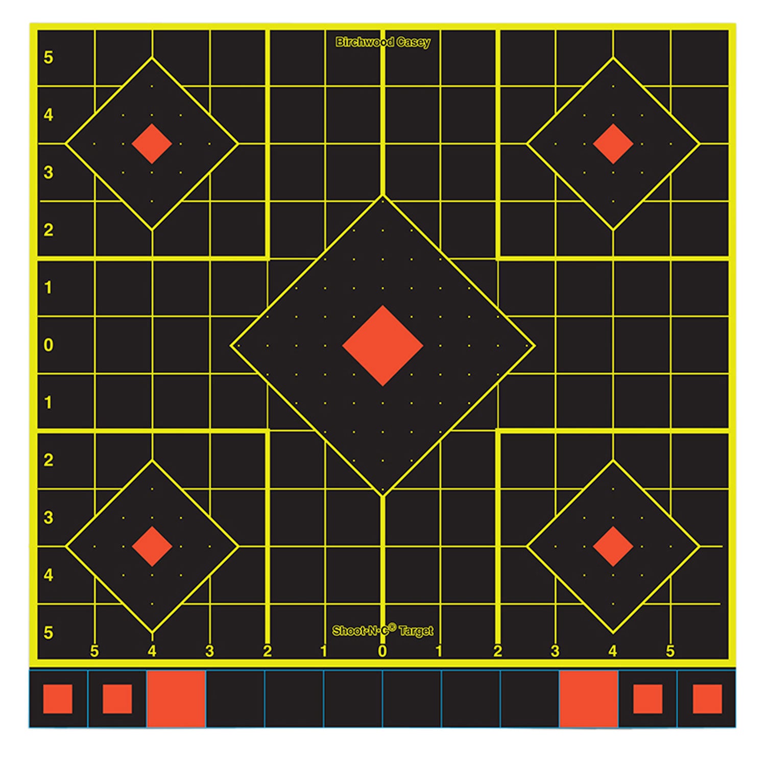 Birchwood Casey 34214 Shoot-N-C Reactive Target Self-Adhesive Paper Multi Color 12" 5-Diamond 12 Pack