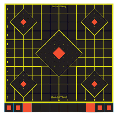 Birchwood Casey 34214 Shoot-N-C Reactive Target Self-Adhesive Paper Multi Color 12" 5-Diamond 12 Pack