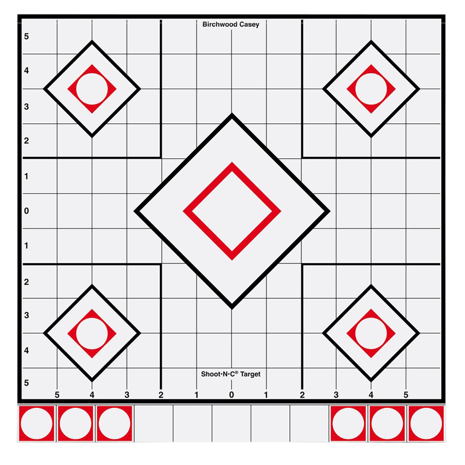 Birchwood Casey 34219 Shoot-N-C Reactive Target Self-Adhesive Paper White/Red 12" 5-Diamond 5 Pack