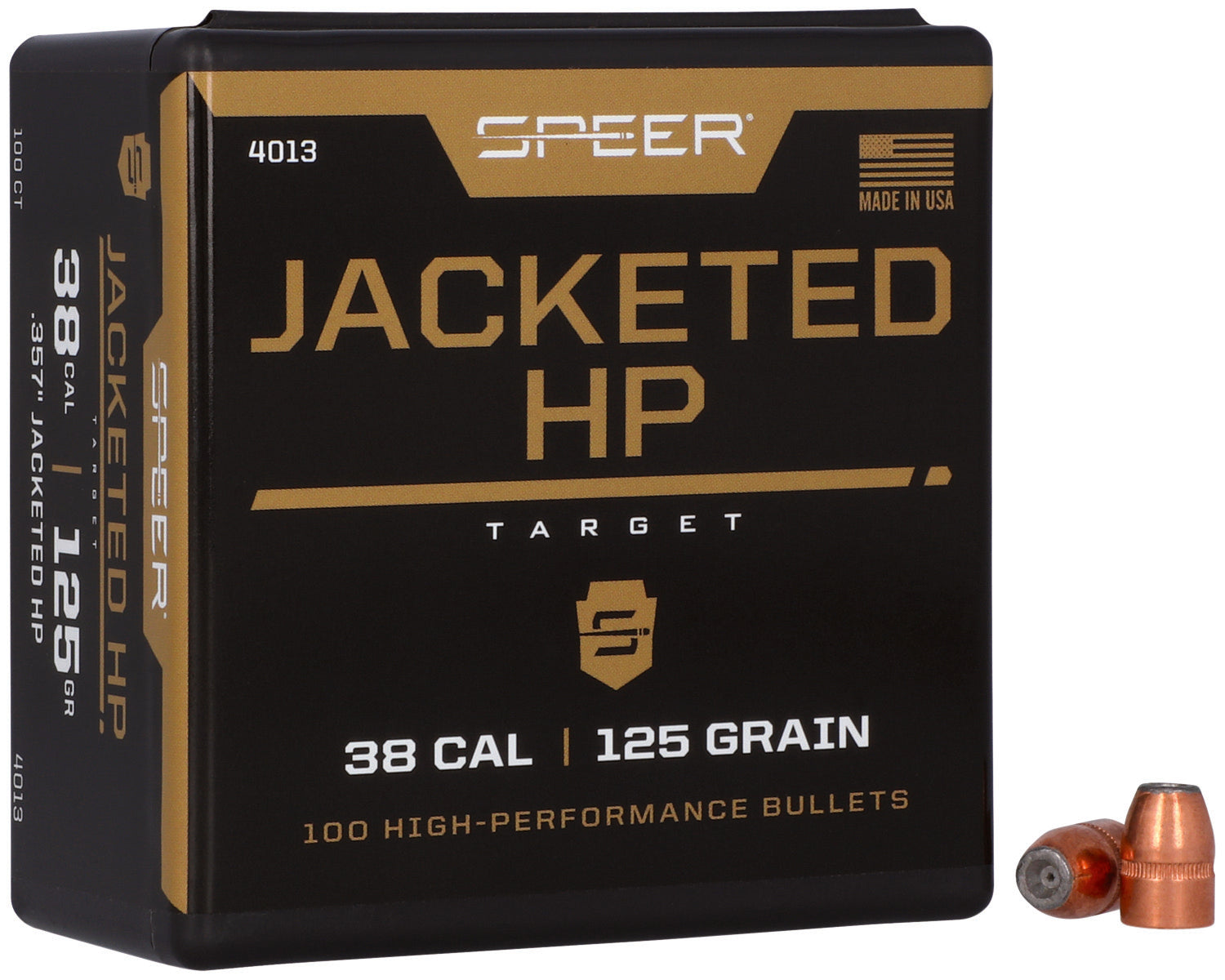 Speer 4013 Handgun 38Cal 125gr Jacketed Hollow Point 100 Per Box/5 Case