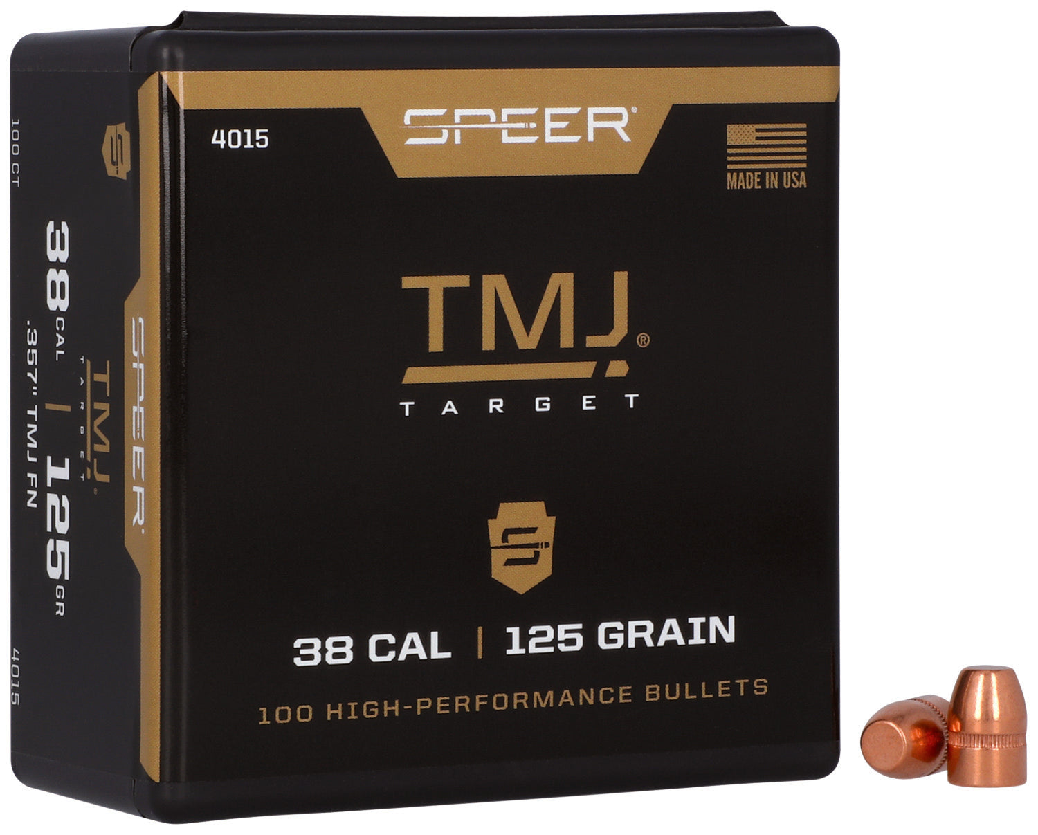 Speer 4015 Handgun 38Cal 125gr Total Metal Jacket 100 Per Box/5 Case