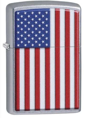 ZIPPO WINDPROOF LIGHTER PATRIOTIC STREET CHROME