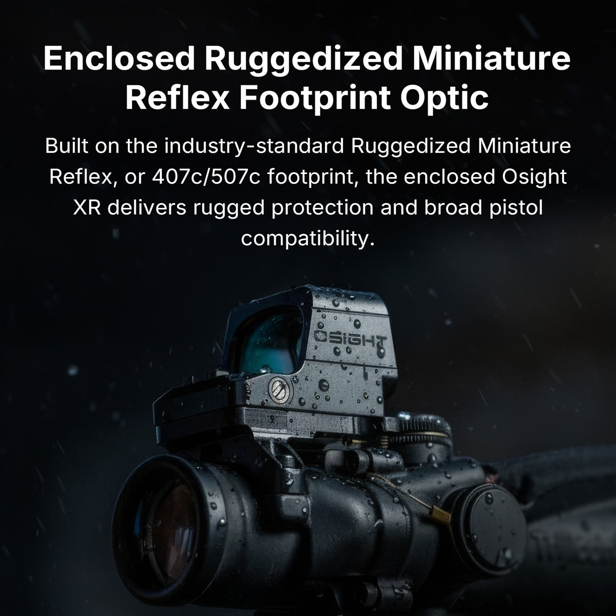 Osight XR Red Dot Sight Enclosed 2/6+32 MOA Multi-Reticle RMR Footprint with Backup Rear Sight