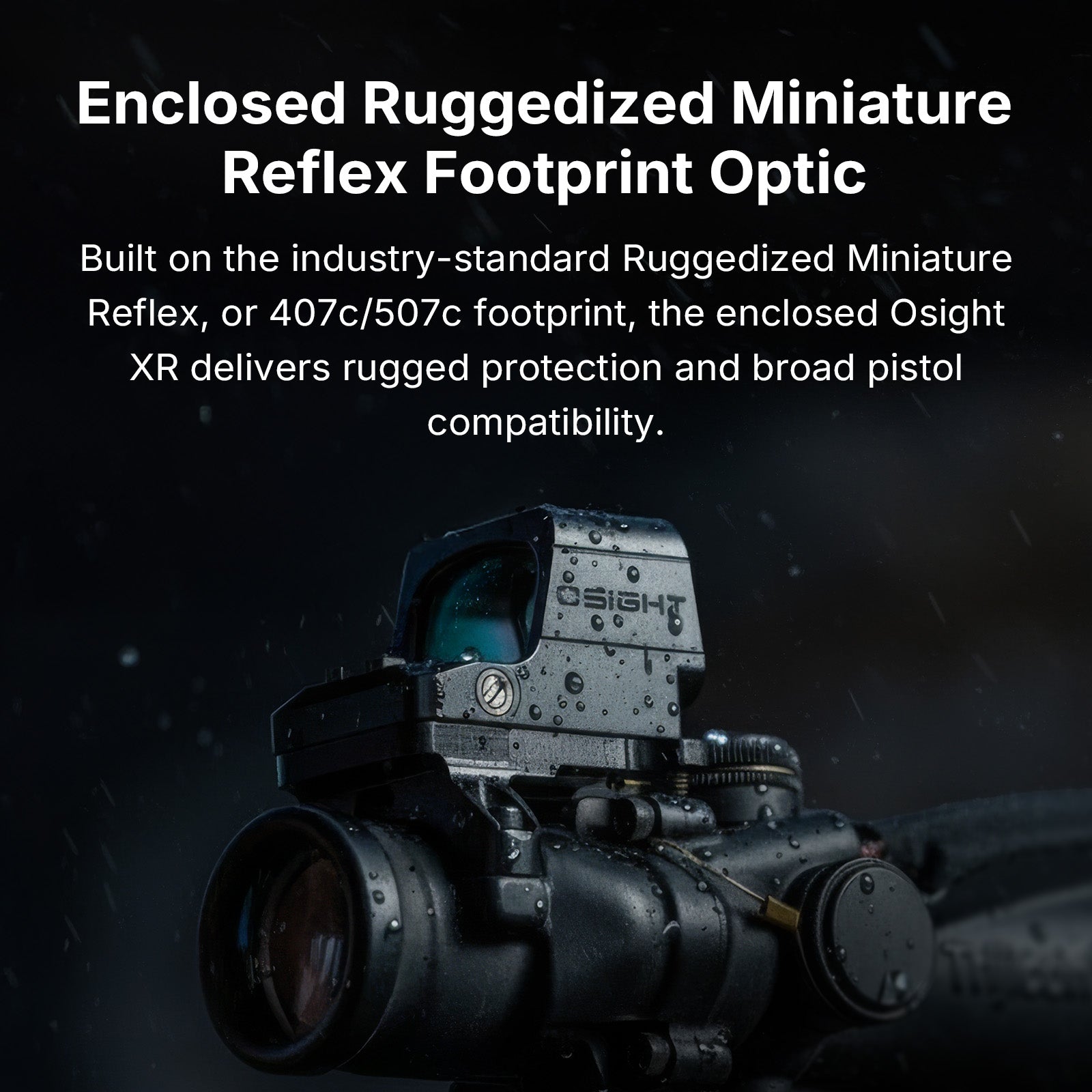 Osight XR Red Dot Sight Enclosed 2/6+32 MOA Multi-Reticle RMR Footprint with Backup Rear Sight
