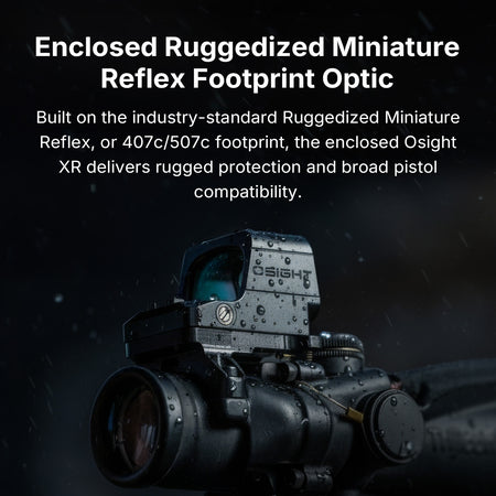 Osight XR Red Dot Sight Enclosed 2/6+32 MOA Multi-Reticle RMR Footprint with Backup Rear Sight