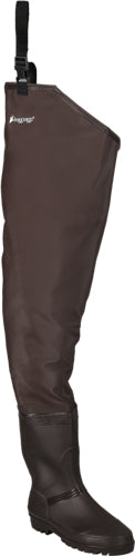 FROGG TOGGS MEN'S RANA PVC LUG SOLE HIP WADER BROWN SIZE 12