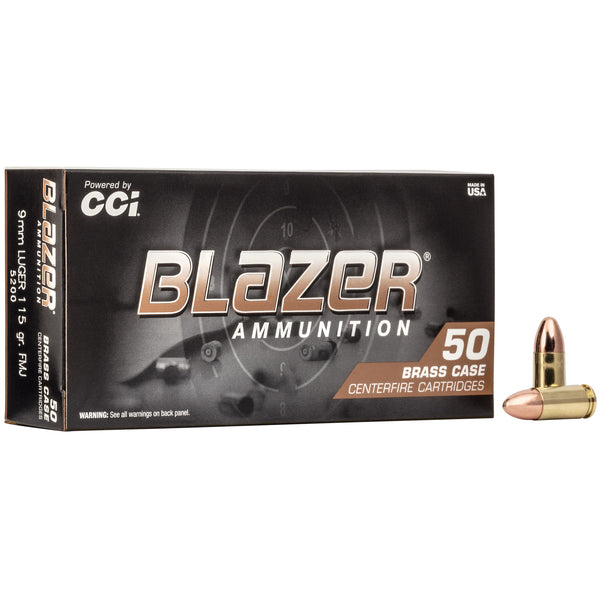 CCI Blazer Brass 9mm 115gr FMJ Ammo