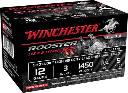Winchester ROOSTER XR Shot-Lok High Velocity Hunting 12 Gauge 3 in 1-1/4 oz #5