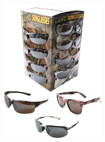 RIVERS EDGE SUNGLASS CASE LOTS GRN-PINK-WHITE CAMO 36-PACK