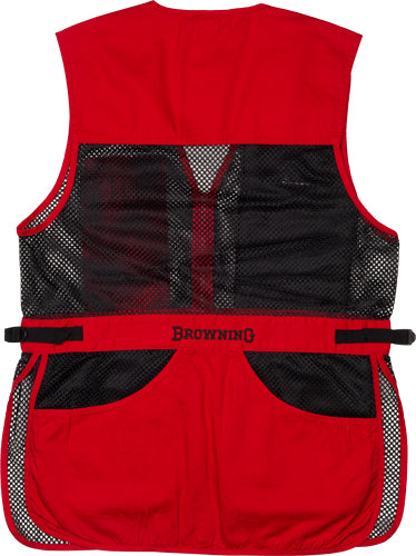 BROWNING MESH SHOOTING VEST R-HAND LG BLACK/RED TRIM