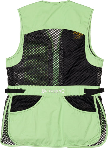 BROWNING MESH SHOOTING VEST R- HAND WOMEN'S MED BLACK/NEOMINT