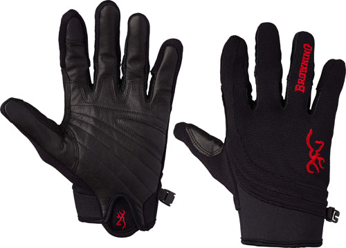 BROWNING ACE SHOOTING GLOVES SMALL BLACK/RED TRIM
