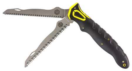 Hunters Specialties 100053 Command Grip Dual Saws Folding 5CR15/3CR14 SS 12" Long Saw Blade Black Rubber Handle