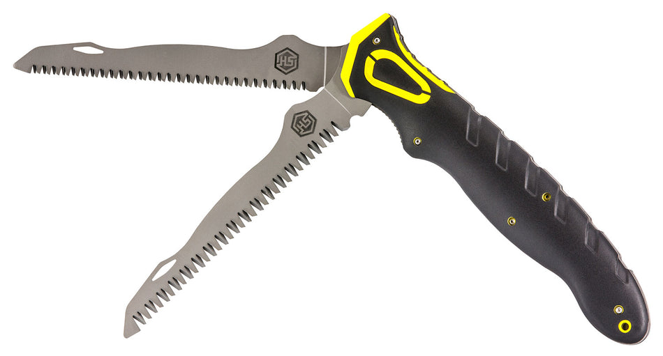 Hunters Specialties 100053 Command Grip Dual Saws Folding 5CR15/3CR14 SS 12" Long Saw Blade Black Rubber Handle