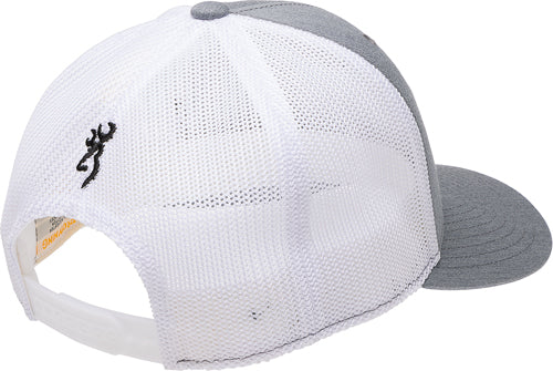 BROWNING CAP MUSTANG 110 MESH BACK REC FLAG PATCH GRAY