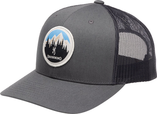 BROWNING CAP BRIMROCK MESH BACK CIRCLE MNTN PATCH CARBON*