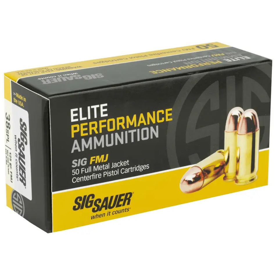 Sig Sauer .38 Special Elite Performance 125gr FMJ Ammo
