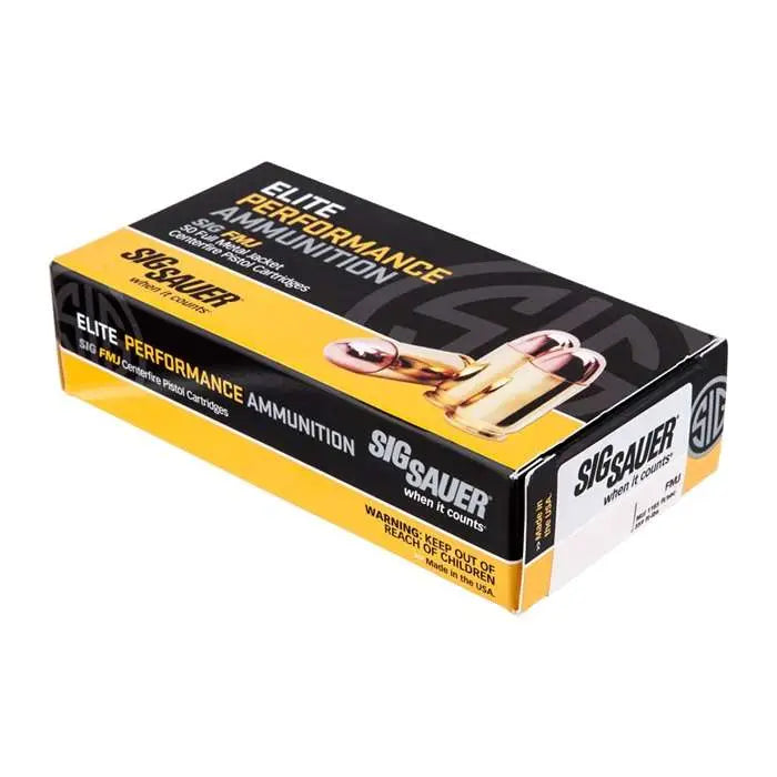Sig Sauer .38 Super Elite Ball FMJ+P Training,Target 125gr FMJ Ammo