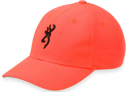 BROWNING CAP YOUTH SAFETY ORANGE W/3D BUCK MARK LOGO ADJ