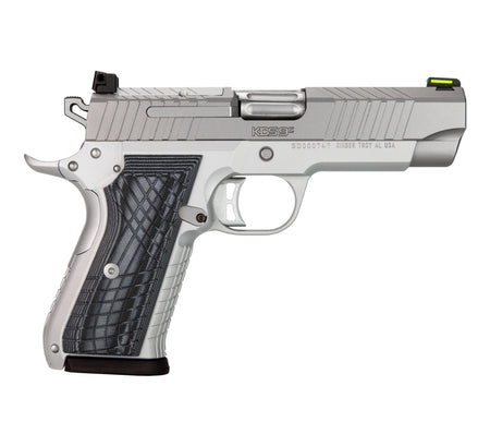 Kimber Mfg.,inc 3100013 KDS9C 9mm 10+1 4.09" KimPro Silver Front and Rear Serrations Stainless Steel Slide Gray and Black G10 Crosshatch Grip