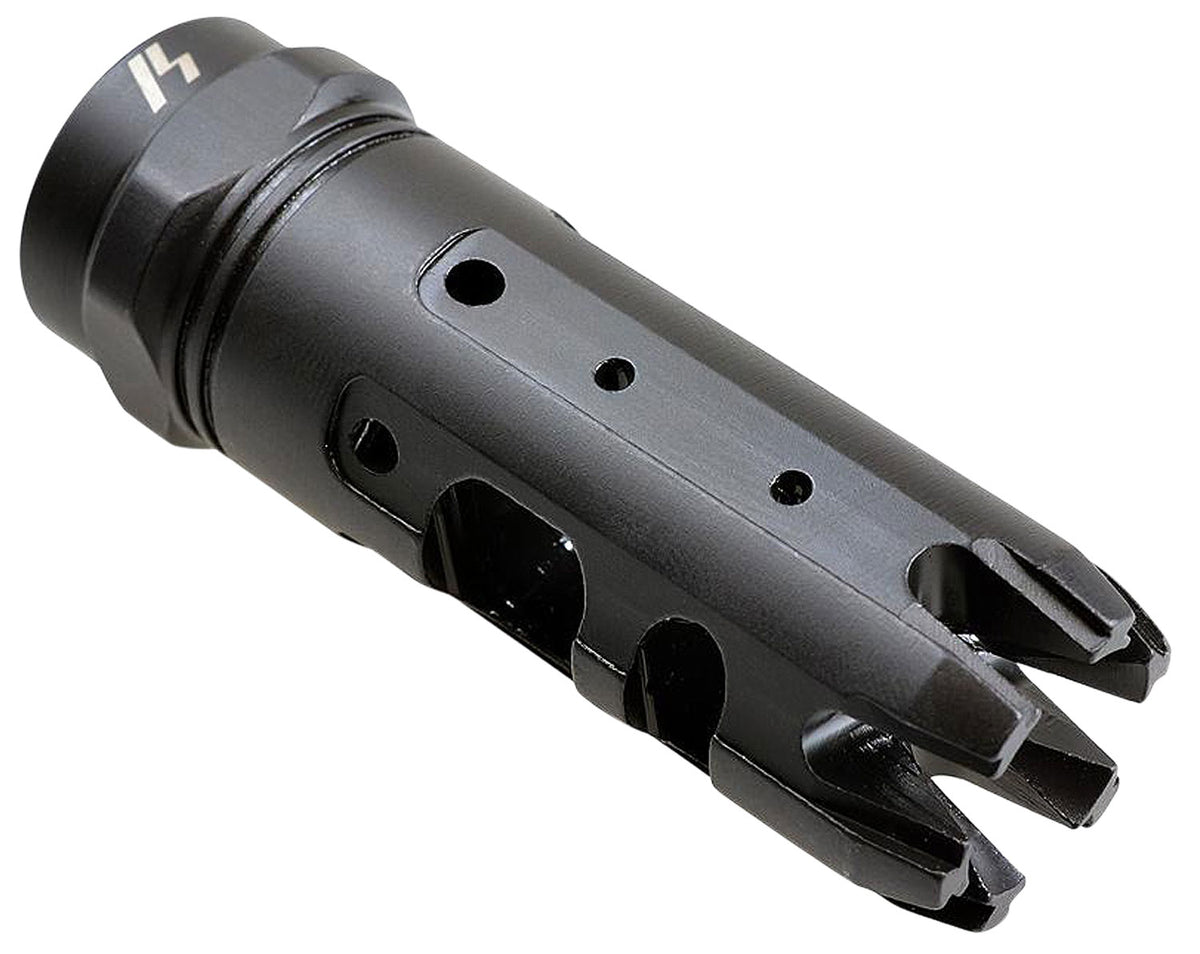 Strike Industries KINGCOMP22 King Comp Black Steel with 1/2"-28 tpi Threads, 2.62" OAL & 0.87" Diameter for 223 Rem, 5.56x45mm NATO AR-Platform