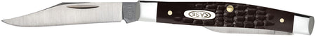 Case 00083 Pen Small 2"/1.47" Folding Clip/Pen Plain As-Ground Stainless Steel Blade Brown Jigged Synthetic Handle