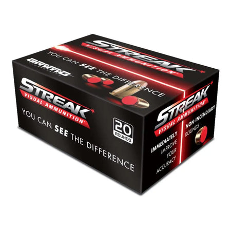 Streak 380090JHPSTRKRED Visual Ammunition Tracer Jacketed Hollow Point 90 Grain .380 ACP/Auto
