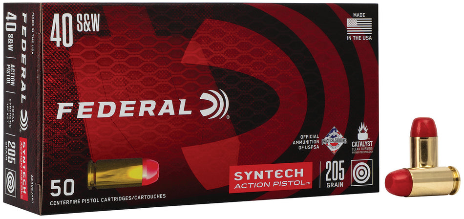 Federal .40 S&W Syntech Action Pistol 205gr Syntech Jacket Flat Nose Ammo