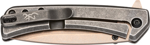 BROWNING KNIFE JERICHO 3" FLDR COPPER WASH/BUCKMARK D2*