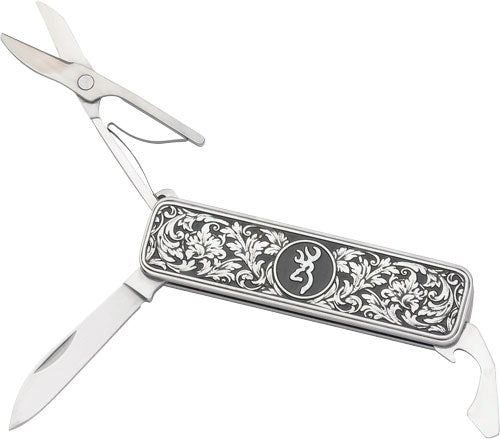 BROWNING KNIFE MORGAN FOLDER MULTI FUNCTION SCROLL ENGRAVED