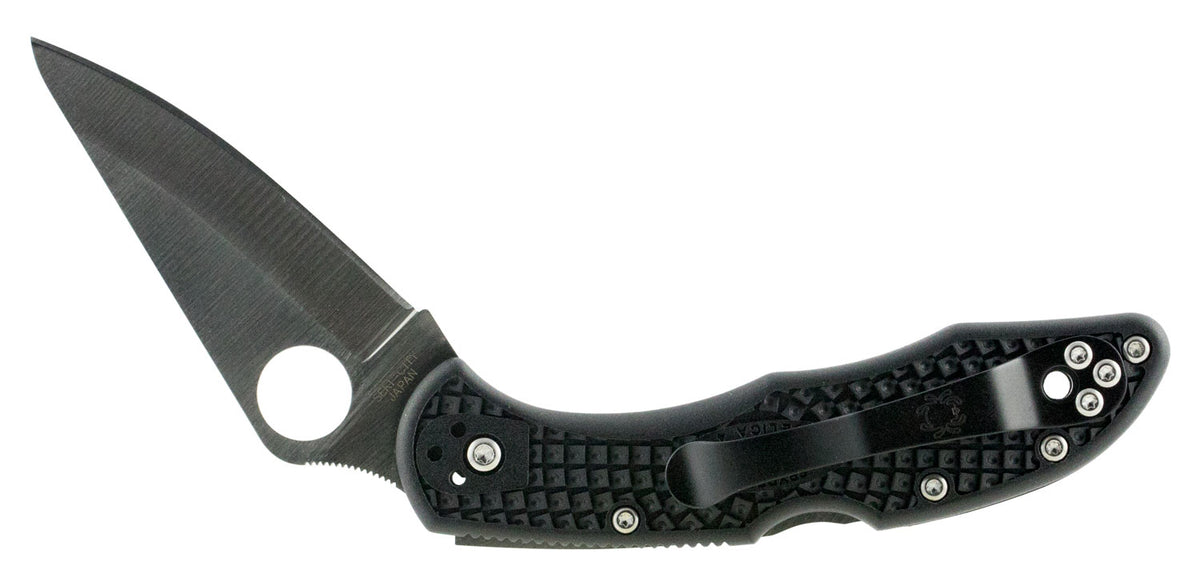 Spyderco C11PBK Delica 4 2.88" Folding Drop Point Plain VG-10 SS Blade/Black Textured FRN Handle Includes Pocket Clip