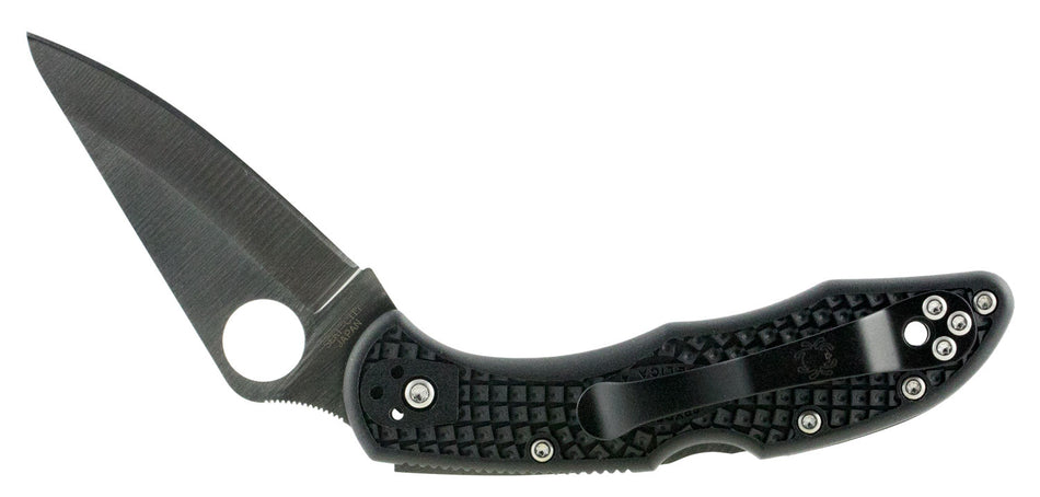 Spyderco C11PBK Delica 4 2.88" Folding Drop Point Plain VG-10 SS Blade/Black Textured FRN Handle Includes Pocket Clip