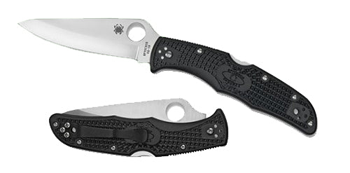 Spyderco C10PBK Endura 4 Lightweight 3.80" Folding Drop Point Plain VG-10 SS Blade/Black Textured FRN Handle Includes Pocket Clip