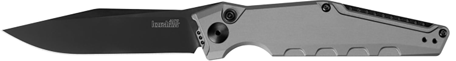 Kershaw 7900GRYBLK Launch 7 3.75" Folding Clip Point Drop Point Plain Black DLC CPM 154 SS Blade Gray Anodized Aluminum Handle Includes Pocket Clip