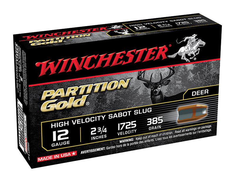 Winchester PARTITION GOLD High Velocity Sabot Slug Deer 12 Gauge 2.75 in 7/8 oz Slug