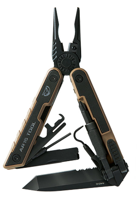Real Avid AVAR15T AR15 440C SS Part Serrated Blade Black G10 Handle AR Platform