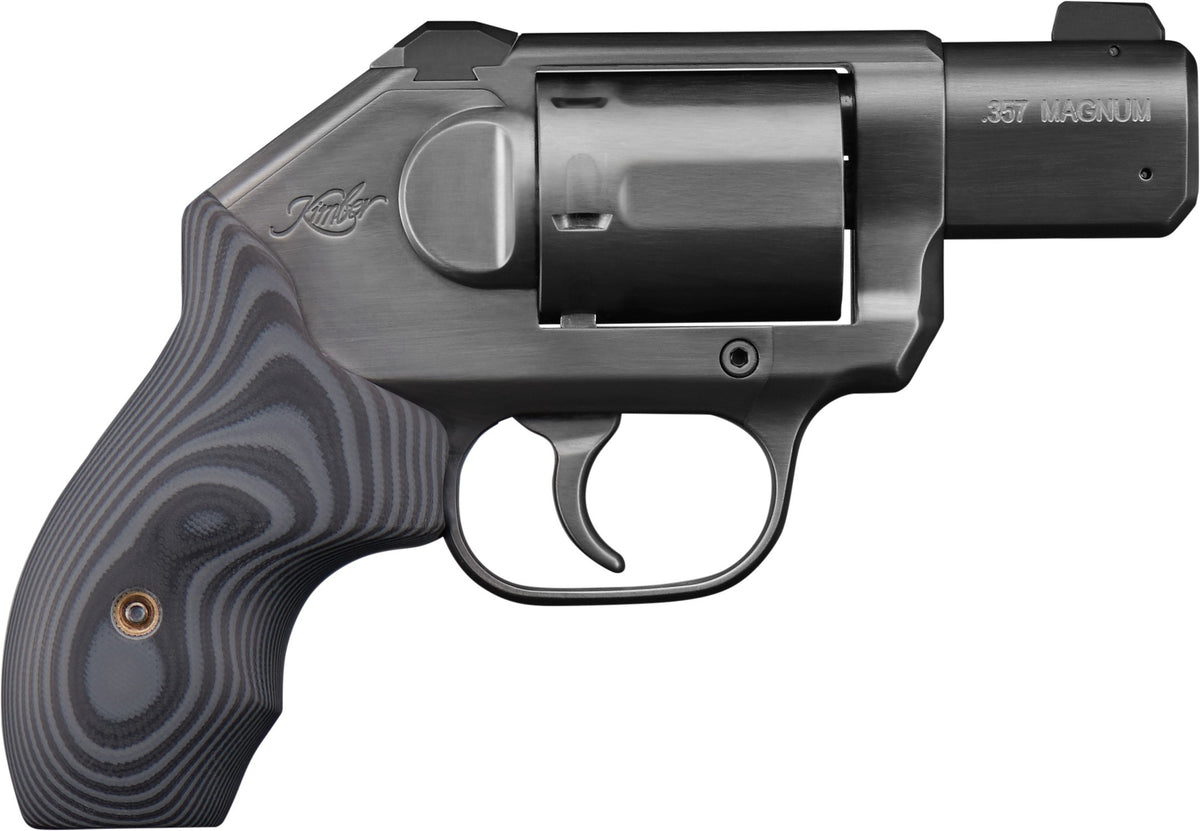 Kimber Mfg, Inc 3400012CA K6S DC *CA Compliant DAO 357 Mag 6 Shot 2" Brushed Black DLC Stainless Steel Barrel & Cylinder, Black DLC Brushed Stainless Steel Frame, G10 Grip, Concealed Hammer