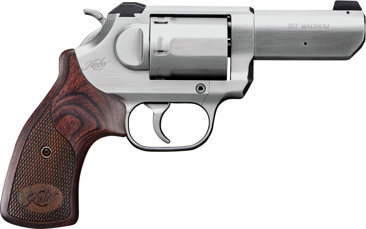 Kimber Mfg, Inc 3400016CA K6S *CA Compliant DA/SA 357 Mag 6 Shot 3" Brushed Stainless Steel Barrel & Cylinder, Brushed Stainless Stainless Steel Frame, Diamond Checkering Grip, Exposed Hammer