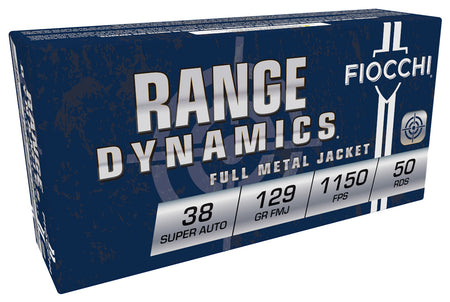 Fiocchi .38 Super Range Dynamics 129gr FMJ Ammo