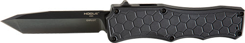 HOGUE EXPLOIT 3.5" OTF AUTO ALUMINUM TANTO BLADE MATTE BLK
