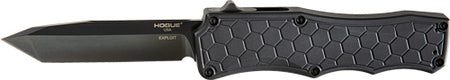HOGUE EXPLOIT 3.5" OTF AUTO ALUMINUM TANTO BLADE MATTE BLK