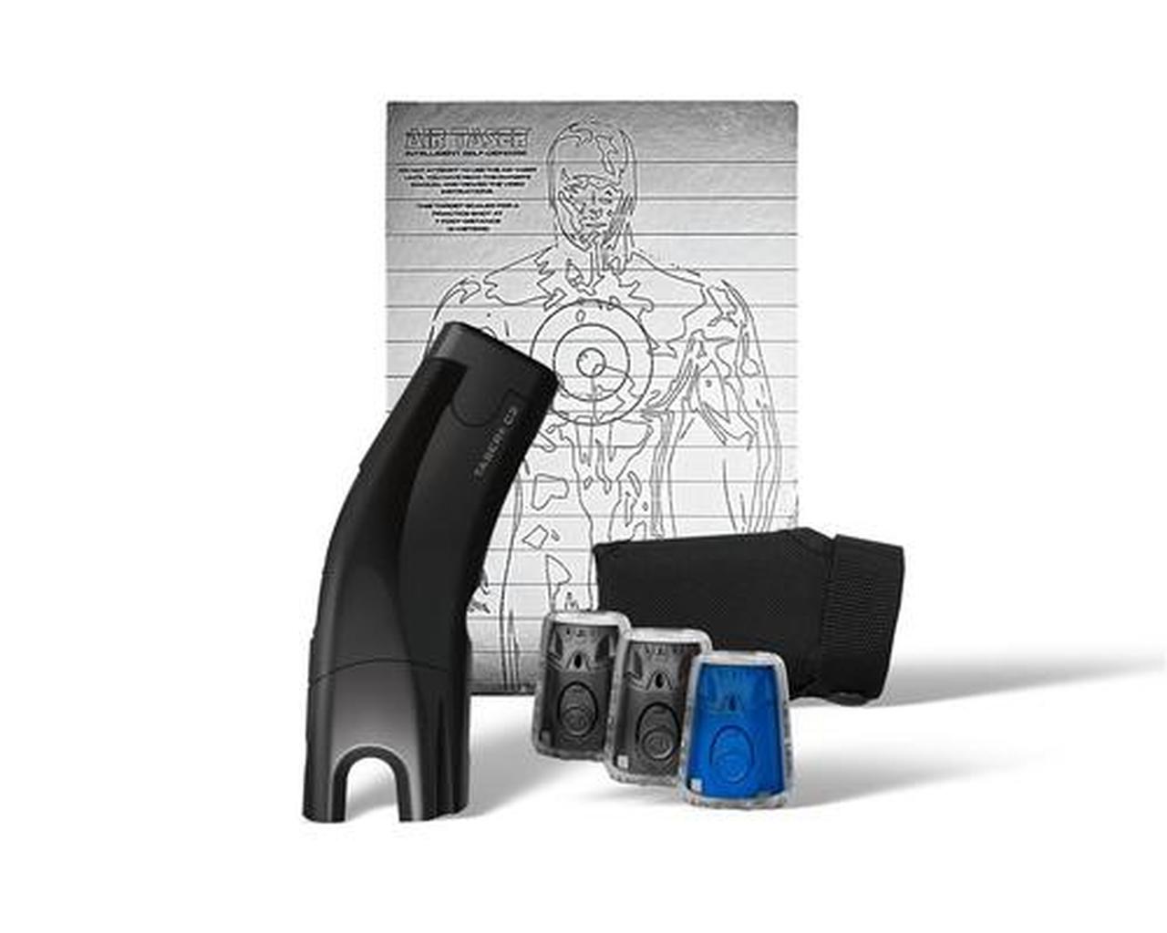 TASER C2 GOLD KIT BLK W/LASER LED 2 LIVE CARTIDGES 1 TRAINING CART HOLSTER 50K VOLT 15 FT RANGE