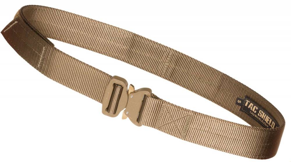 TAC SHIELD GUN BELT 1.75"  COYOTE  SMALL 30"-34"  COBRA BUCKLE