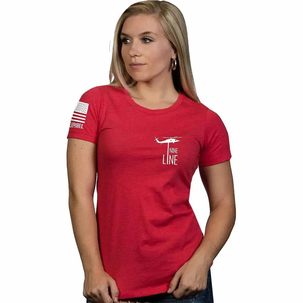 NINE LINE APPAREL REMEMBER EVERYONE DEPLOYED R.E.D. WOMENS YOUTHFUL T-SHIRT RED COTTON 2X-LARGE