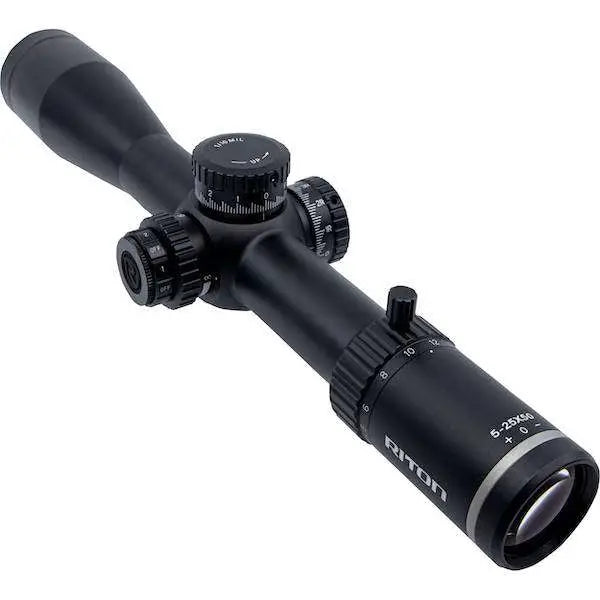 RITON X5 CONQUER 6-24X50 ILLUMINATED PSR MRAD RETICLE SCOPE FFP 34MM MATTE THROW LEVER