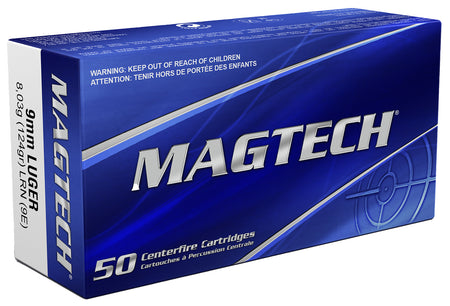 Magtech 9mm Luger / Parabellum Sport Shooting Range/Training 124gr Solid Ammo