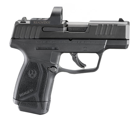 Ruger 3523 Max-9 w/Optic Compact 9mm Luger 12+1 3.20" Black Oxide Alloy Steel Barrel & Serrated w/Optic Slide, Black Polymer Frame, Textured Grip, Ruger ReadyDot Micro Reflex Sight, Shield RMSc/JPoint