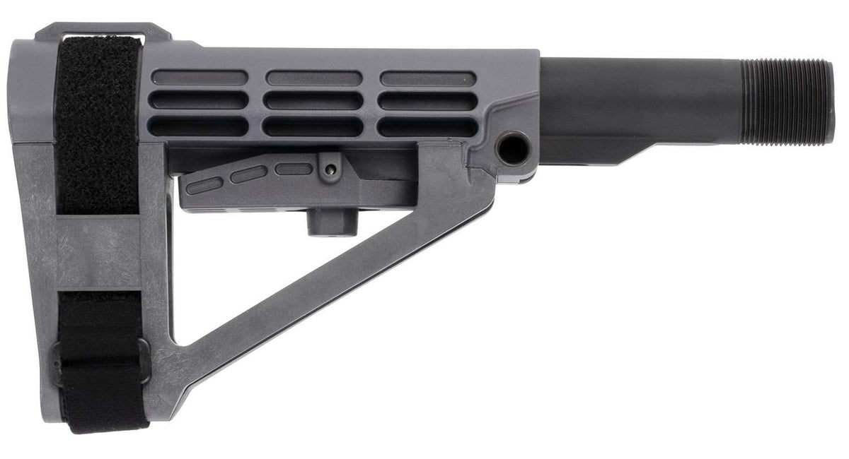 SB TACTICAL SBA4 STEALTH GRAY 5?-POSITION ADJUSTABLE W/ 6 POS MIL?SPEC CARBINE EXT